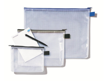 Rexel Sac à fermeture zip Mesh Bags, A5, PVC, noir