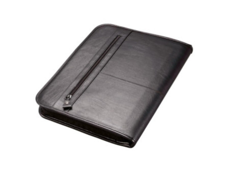 Alassio Serviette classeur 'LIMONE', A4, cuir nappa, noir