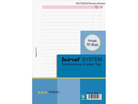 bind Fiche de rechange pour notes Manager, A5, ligné