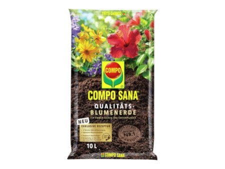 COMPO SANA Terreau de rempotage de qualité pour fleurs, 10 l