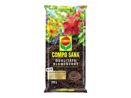 COMPO SANA Terreau de rempotage de qualité pour fleurs, 20 l
