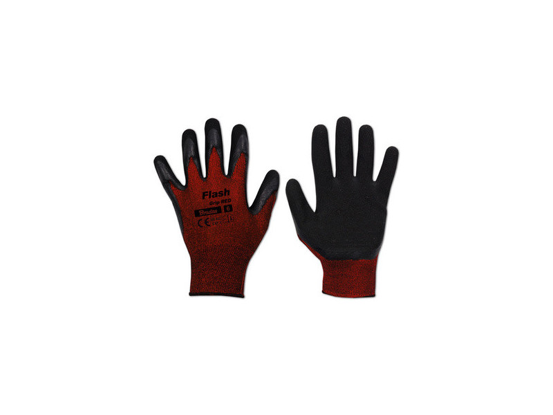 Bradas Gants de travail Flash Grip RED, noir/rouge, S