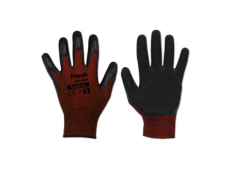 Bradas Gants de travail Flash Grip RED, noir/rouge, L