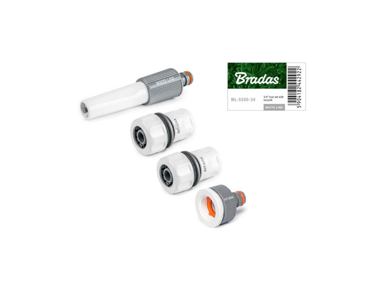 Bradas Set de buses d'arrosage WHITE LINE, 3/4', 4 pièces