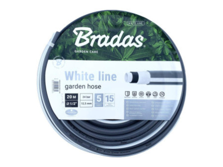 Bradas Tuyau d'arrosage WHITE LINE, 1/2', argent/blanc, 20 m