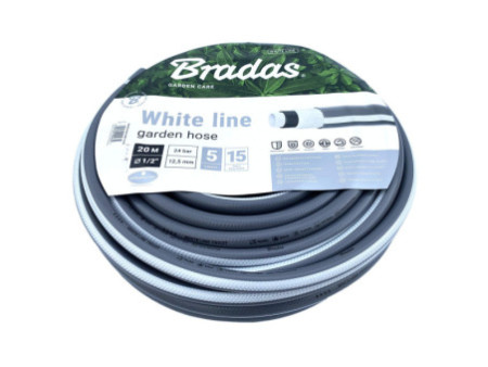 Bradas Tuyau d'arrosage WHITE LINE, 1/2', argent/blanc, 20 m