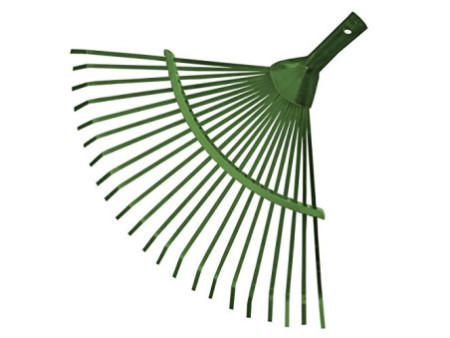 Bradas Balai à feuilles sans manche, métal, 22 dents, vert
