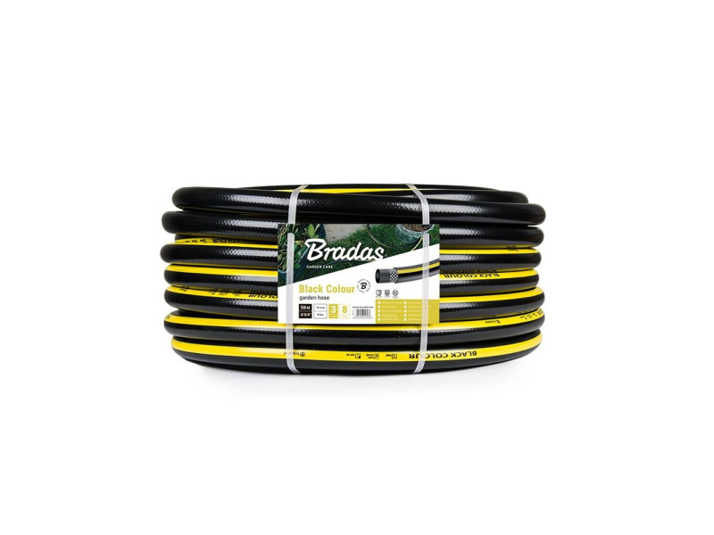 Bradas Tuyau d'arrosage BLACK COLOUR, 3/4', noir/jaune, 50 m
