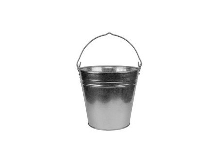 Bradas Seau en zinc, 7 litres, argent