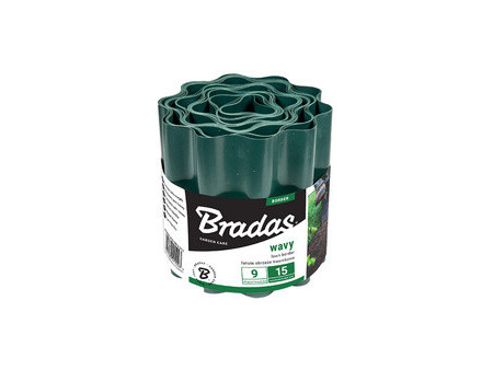 Bradas Bordure de gazon, hauteur 150 mm, longueur 9 m, vert