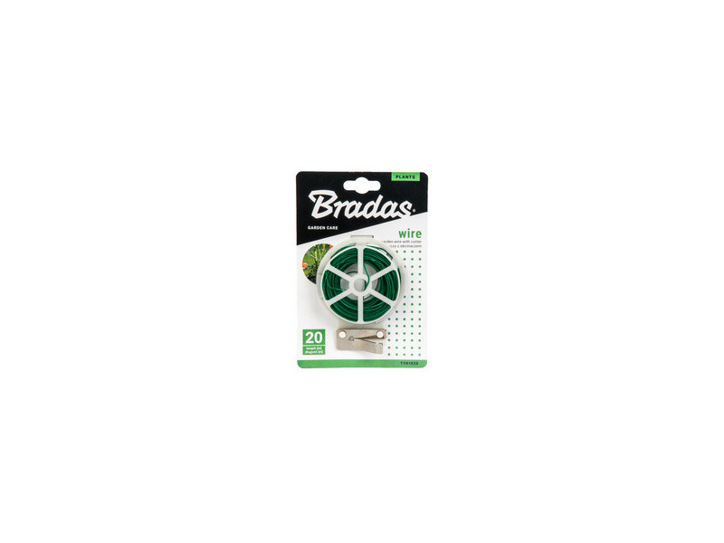Bradas Fil de fer avec pince coupante, 30 m, vert