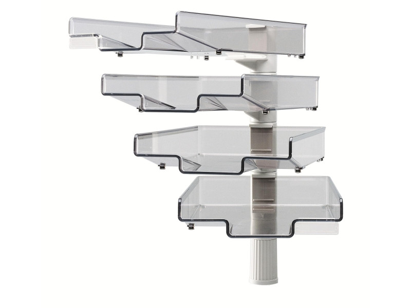 Hansa Colonne pivotante avec 4 bacs courrier, gris clair