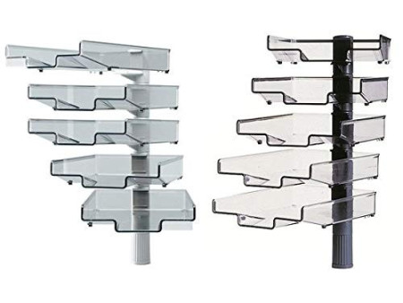Hansa Colonne pivotante avec 5 bacs courrier, gris clair