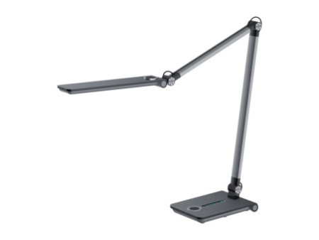 Hansa Lampe de bureau à LED 'Wave', socle, gris métallique