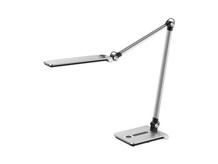 Hansa Lampe de bureau à LED 'Wave', socle, argent brossé