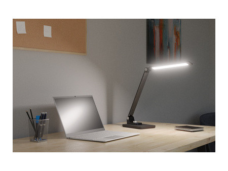 Hansa Lampe de bureau à LED 'Breeze', socle, gris métallique
