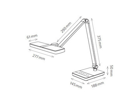 Hansa Lampe de bureau à LED Nimbus, pied, argent