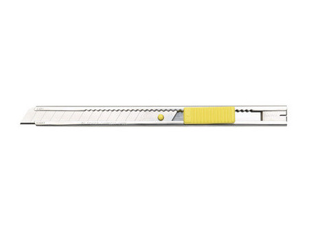 NT Cutter STL-ONE, boîtier en aluminium, 9 mm, argent/jaune