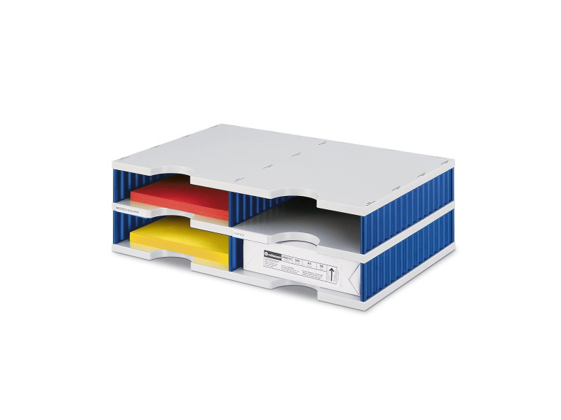 styro Module de base styrodoc duo 4 compartiments, bleu/gris