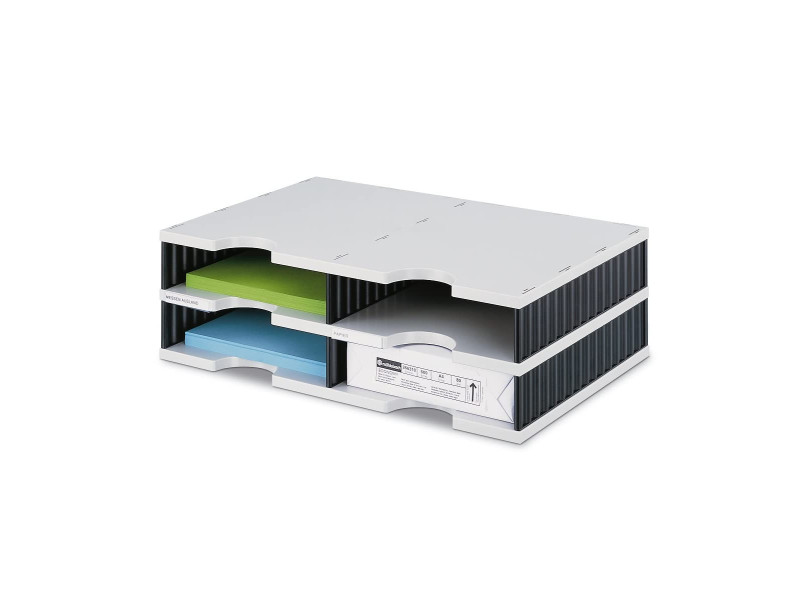 styro Module de base styrodoc duo 4 compartiments, noir/gris