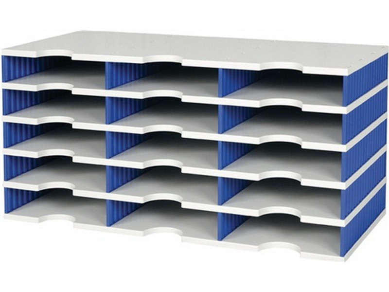 styro Module de base styrodoc trio, 15 compartiments, bleu/