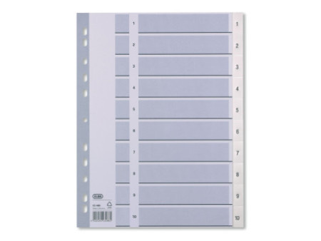 Oxford Intercalaires en plastique, chiffes, A4, 10 touches