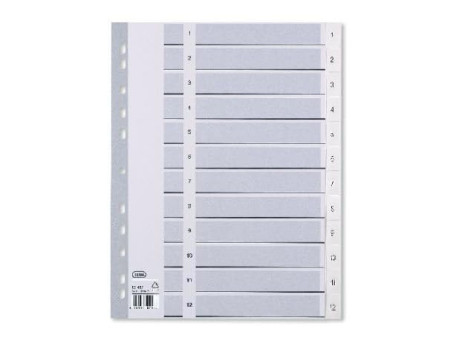 Oxford Intercalaires en plastique, chiffres, A4, 12 touches