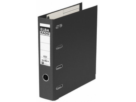 ELBA classeur double rado plast, largeur de dos 75 mm, noir