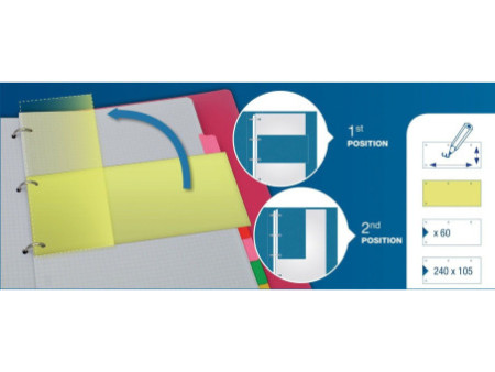 Oxford Intercalaires Duo, en carton, 240 x 105 mm, jaune