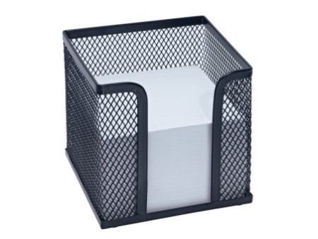 WEDO Bloc cube avec boîtier 'Office', fil métallique, noir