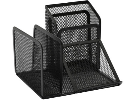 WEDO Multipot Office, 4 compartiments, noir, fil métallique