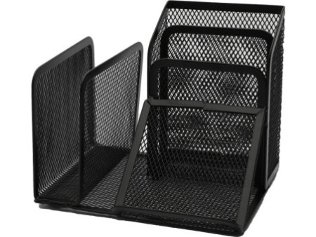 WEDO Multipot Office, 4 compartiments, noir, fil métallique