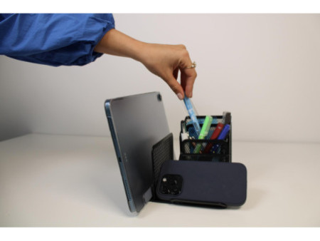 WEDO Multipot Office, 4 compartiments, noir, fil métallique