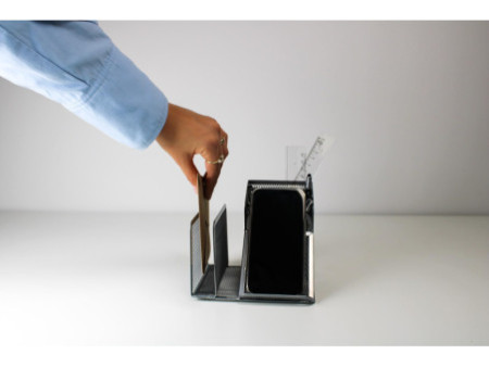 WEDO Multipot Office, 4 compartiments, argent,fil métallique