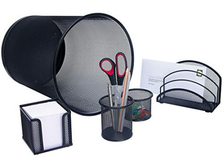 WEDO Set de bureau 'Office', en fil métallique, noir