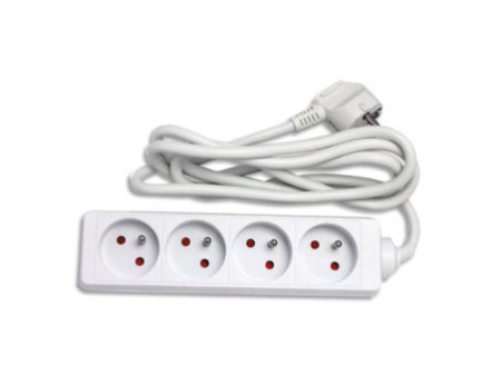 Wonday Prolongateur multiprise, 4 prises, blanc