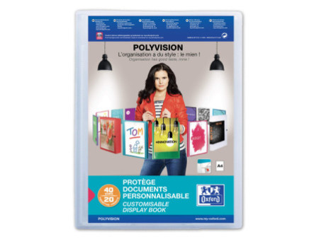 Oxford Protège-documents POLYVISION, 20 pochettes, incolore