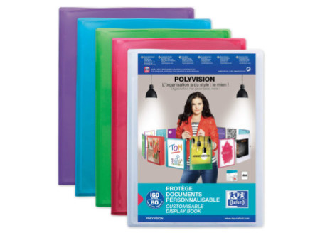 Oxford Protège-documents POLYVISION, 80 pochettes, assorti