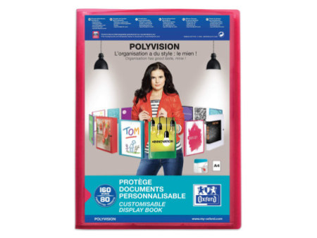 Oxford Protège-documents POLYVISION, 80 pochettes, assorti