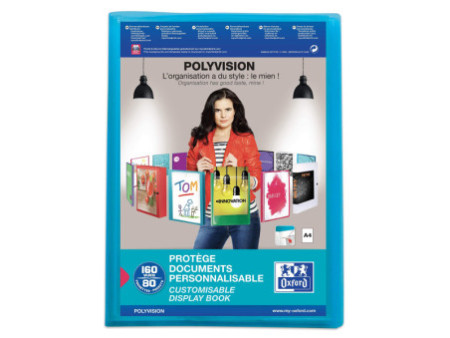 Oxford Protège-documents POLYVISION, 80 pochettes, assorti