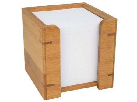 WEDO Bloc cube avec boîtier, en bambou, avec papier