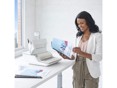 Fellowes Perforelieuse multifonction 3en1 Lyra, blanc/argent