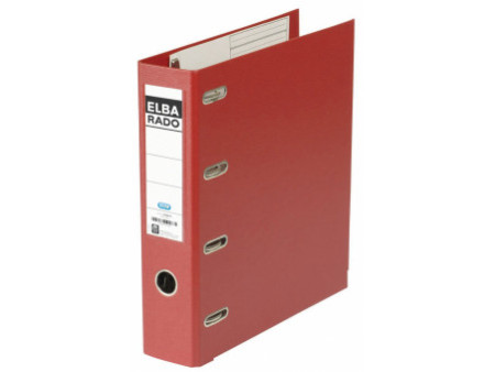 ELBA classeur double rado plast, largeur de dos 75 mm, rouge