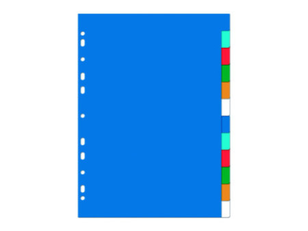 Oxford Intercalaires en plastique, uni, A4, 12 touches