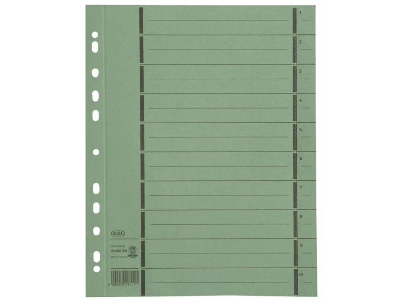 Oxford Intercalaire avec perforation, A4 extra large, vert
