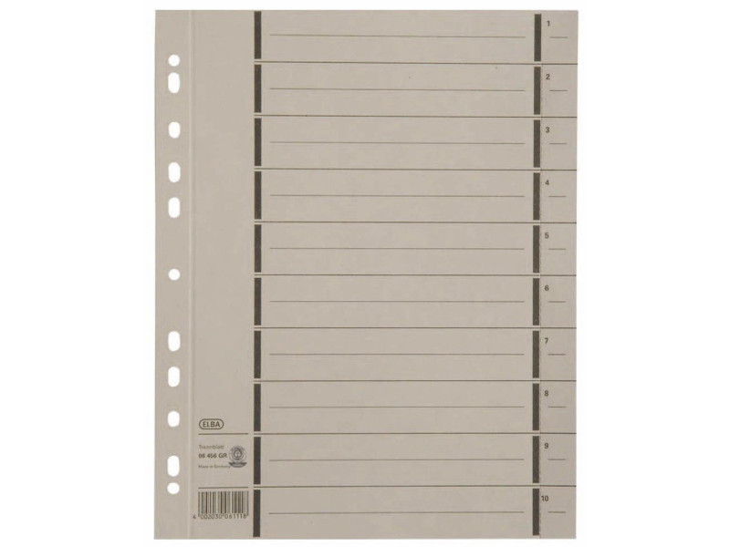 Oxford Intercalaire avec perforation, A4 extra large, gris