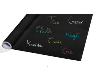 Wonday Tableau adhésif pour craie, en rouleau, noir