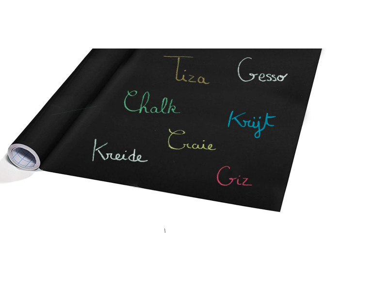 Wonday Tableau adhésif pour craie, en rouleau, noir