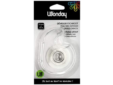 Wonday Dévidoir manuel inclus 1 rouleau adhésif 19 mm x 33 m