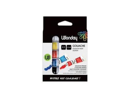 Wonday Gouache, étui carton de 5 tubes de 12 ml